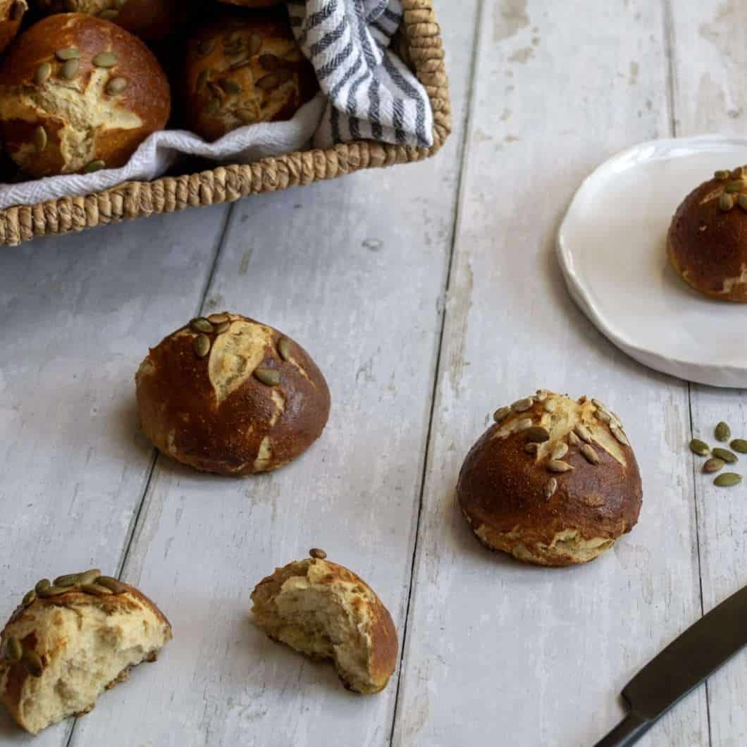 Sourdough Pretzel Rolls