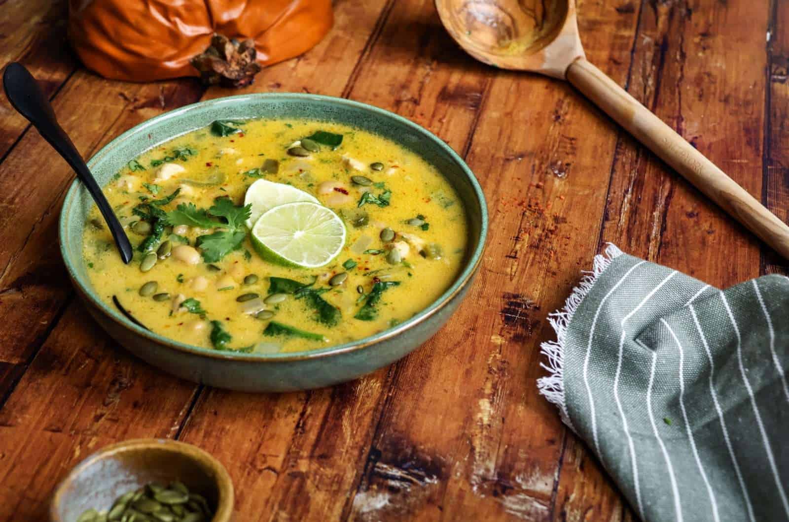 Creamy Chicken and Pumpkin Chili with Coconut Milk