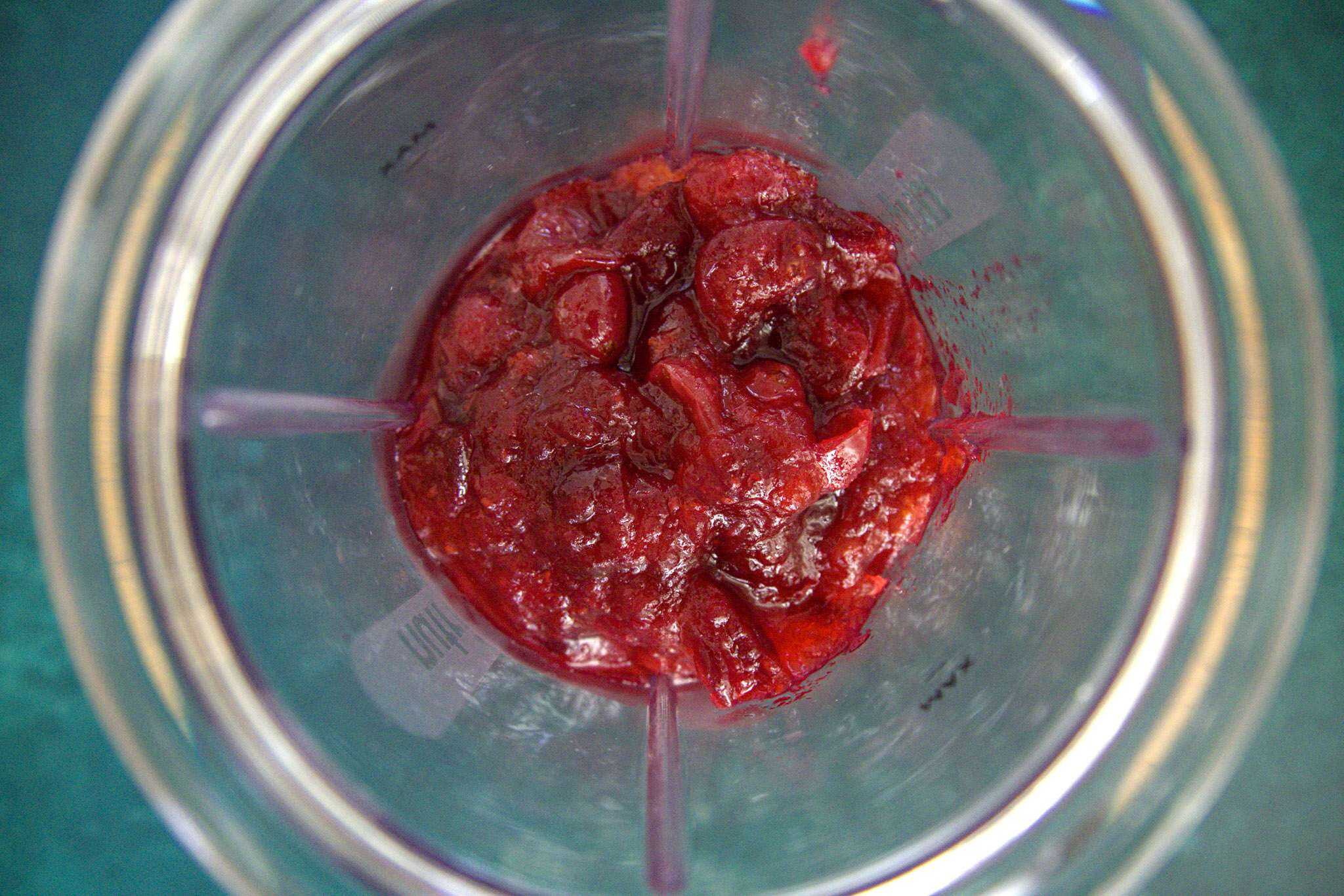 cranberry sauce in a blender jar