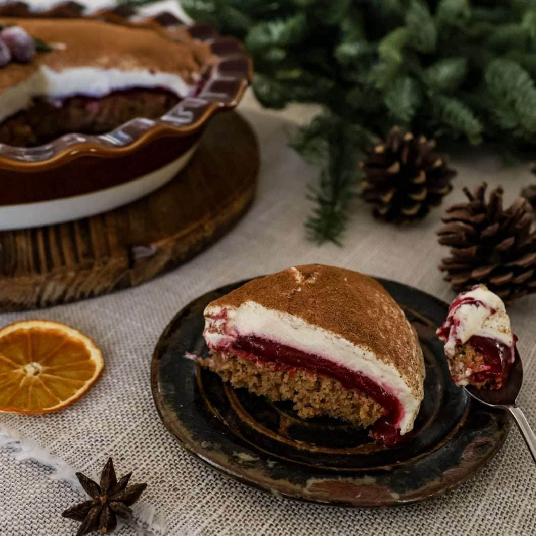 Gluten-Free Cranberry Orange Tiramisu Pie (Dairy-Free option)