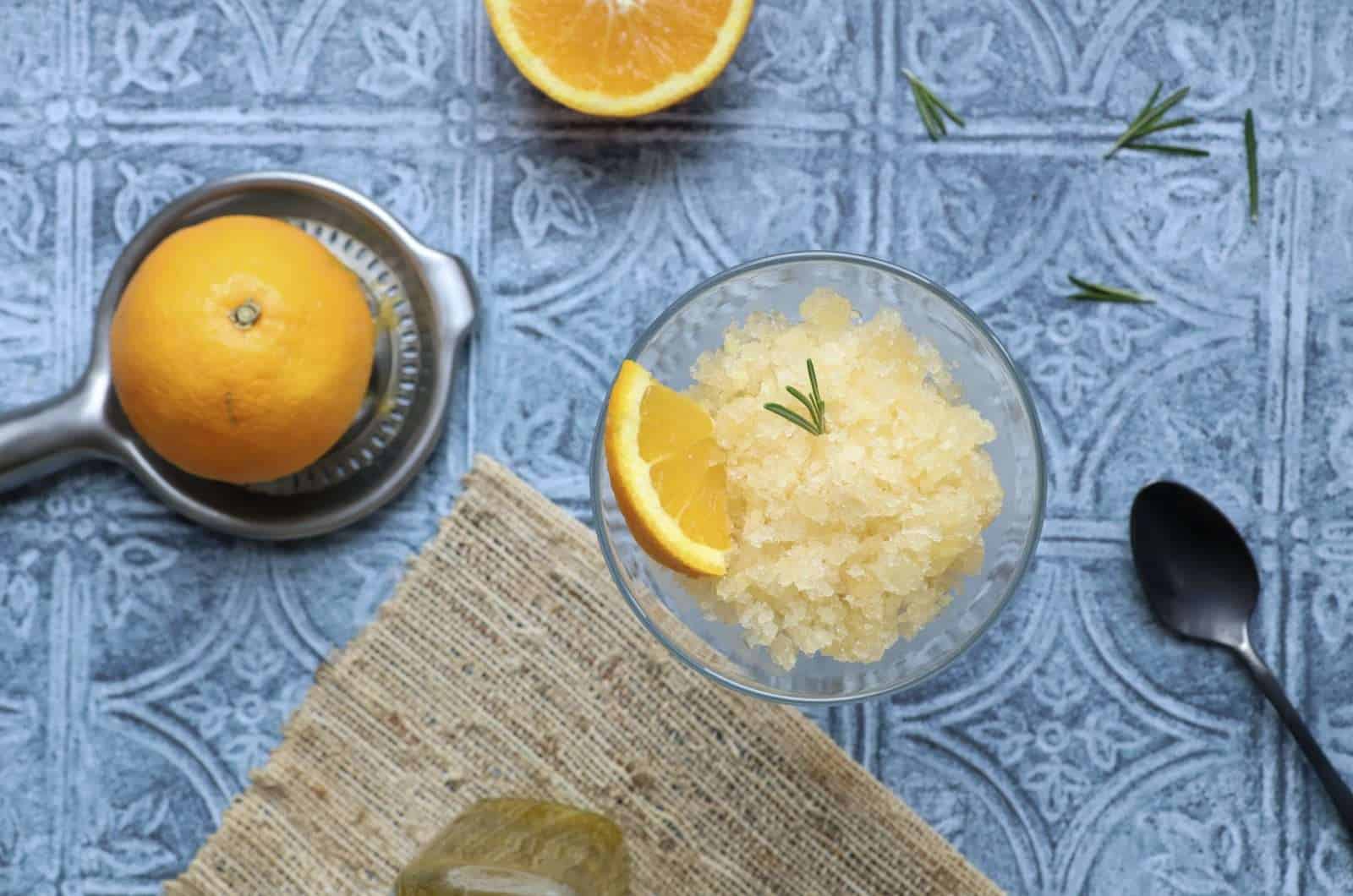 Orange Granita with Rosemary and Olive Oil