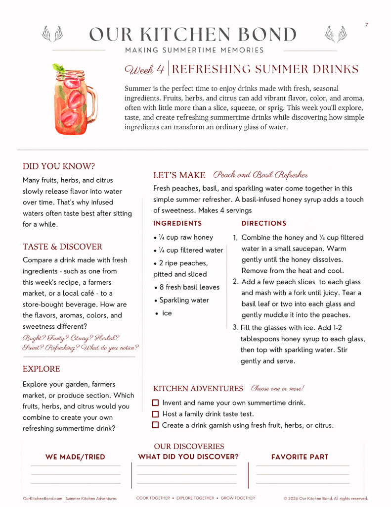 A page from the summer kitchen adventures guide