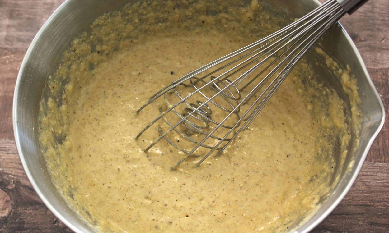 batter for banana cardamom muffins